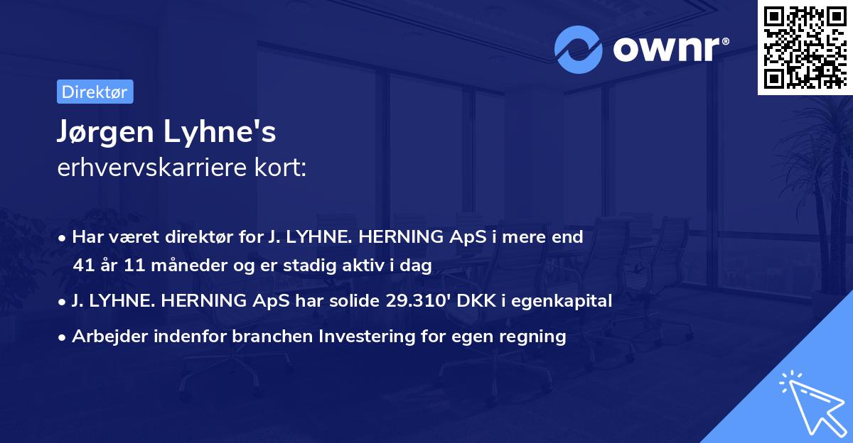 Jørgen Lyhne's erhvervskarriere kort
