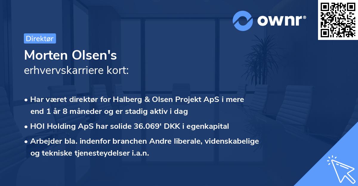 Morten Olsen's erhvervskarriere kort