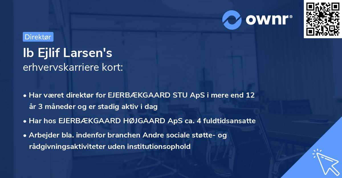 Ib Ejlif Larsen's erhvervskarriere kort