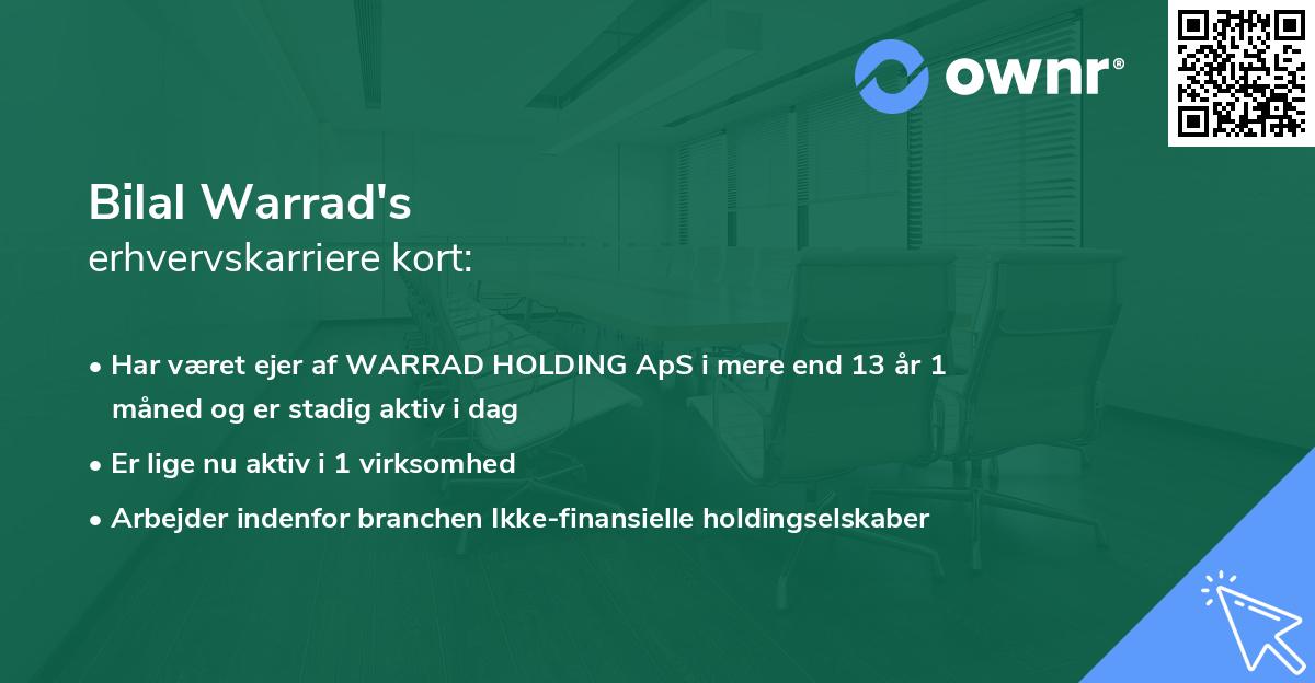 Bilal Warrad's erhvervskarriere kort