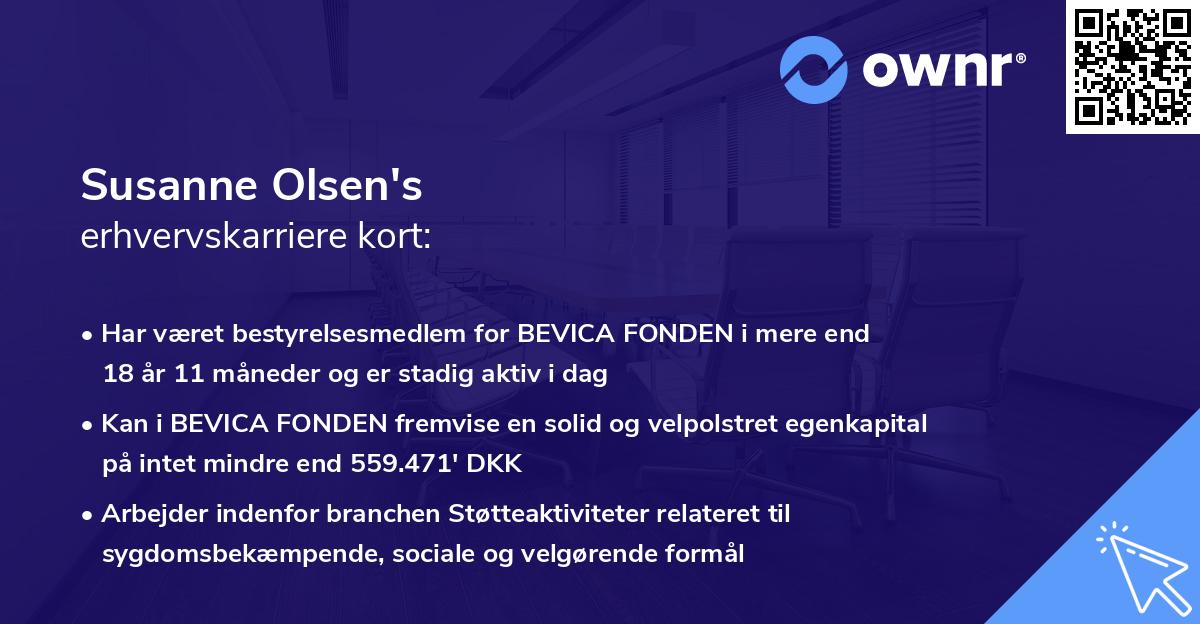 Susanne Olsen's erhvervskarriere kort