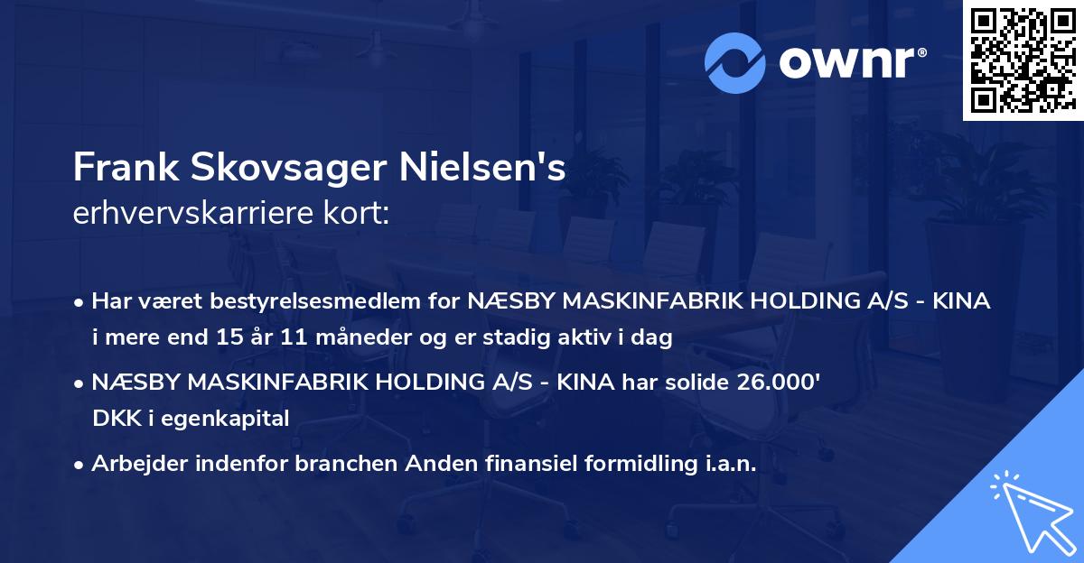 Frank Skovsager Nielsen's erhvervskarriere kort