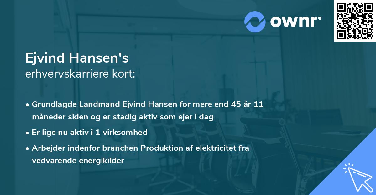 Ejvind Hansen's erhvervskarriere kort