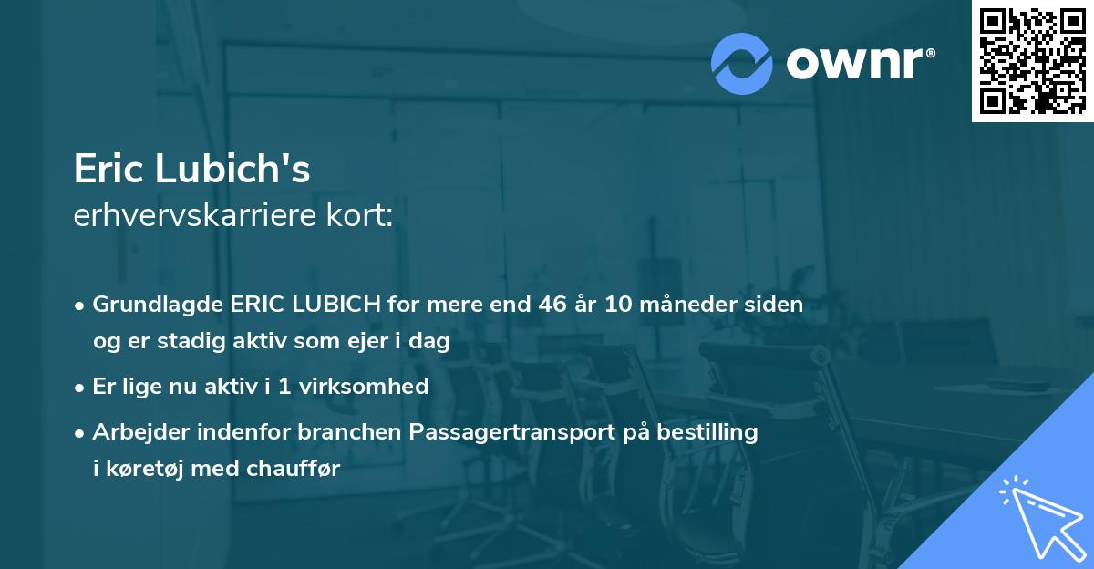 Eric Lubich's erhvervskarriere kort