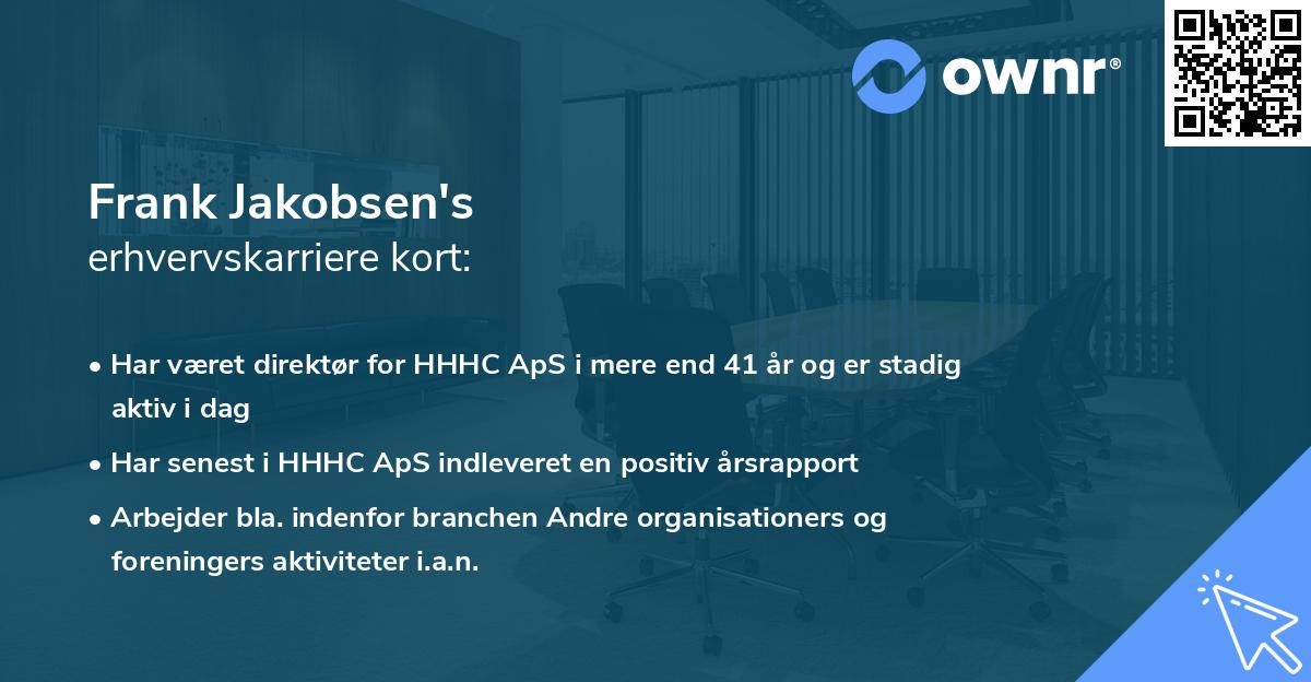 Frank Jakobsen's erhvervskarriere kort