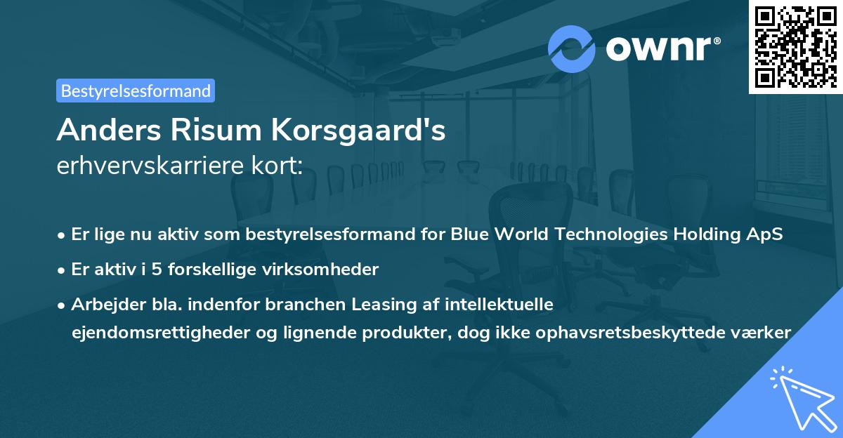 Anders Risum Korsgaard's erhvervskarriere kort