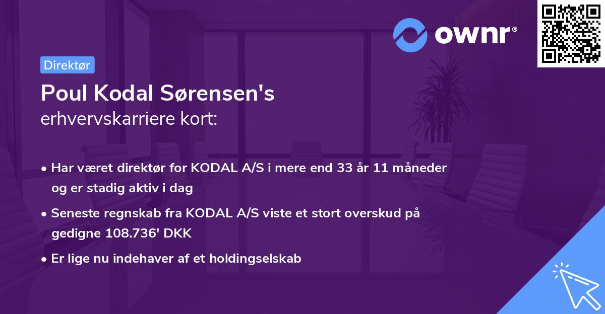 Poul Kodal Sørensen's erhvervskarriere kort
