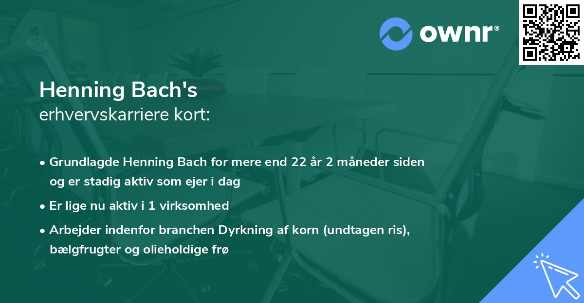 Henning Bach's erhvervskarriere kort