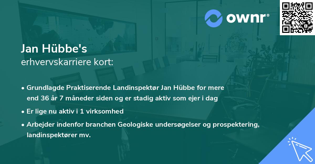 Jan Hübbe's erhvervskarriere kort