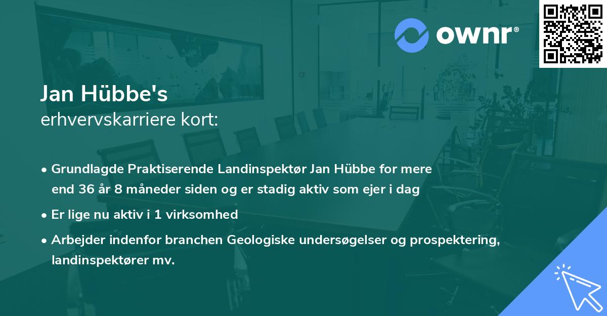 Jan Hübbe's erhvervskarriere kort