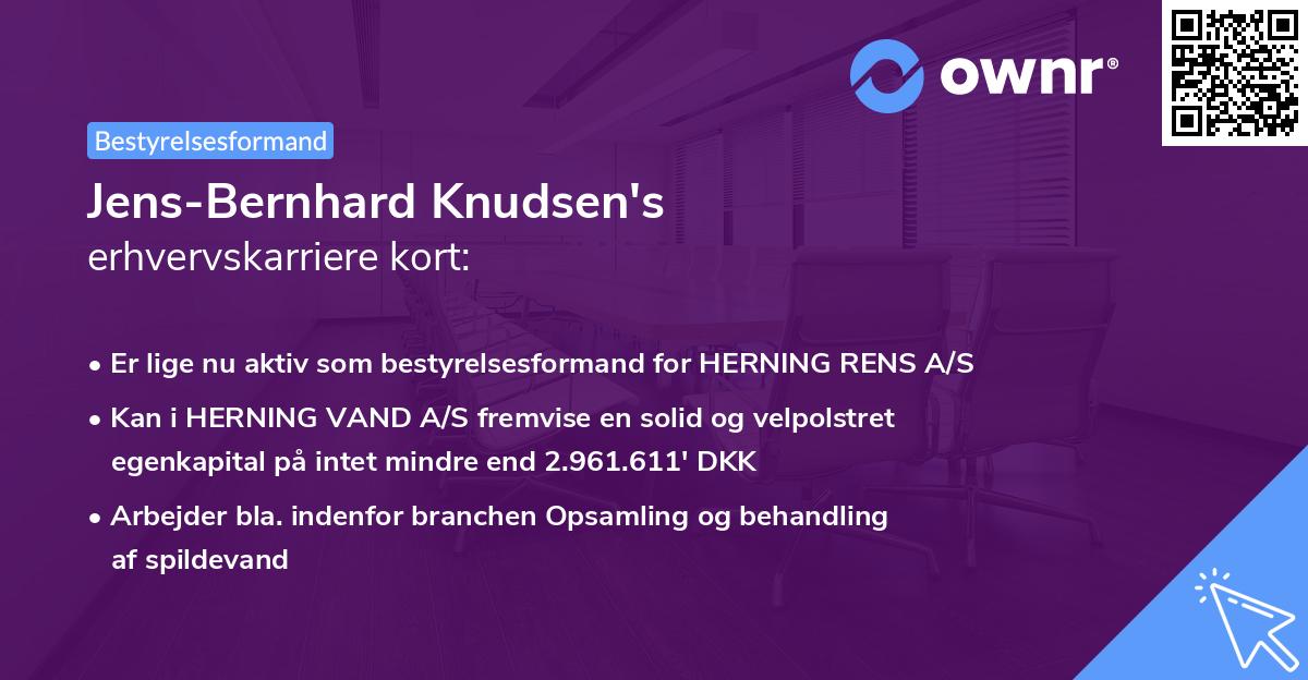 Jens-Bernhard Knudsen's erhvervskarriere kort