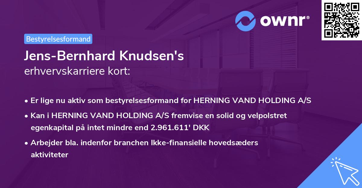 Jens-Bernhard Knudsen's erhvervskarriere kort