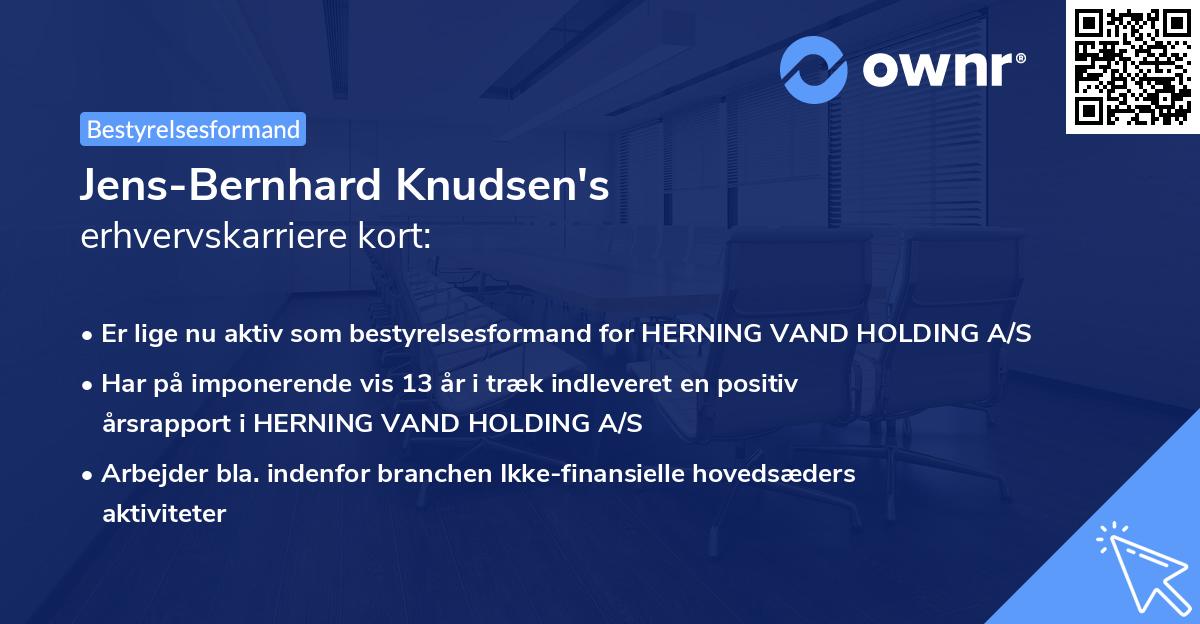 Jens-Bernhard Knudsen's erhvervskarriere kort