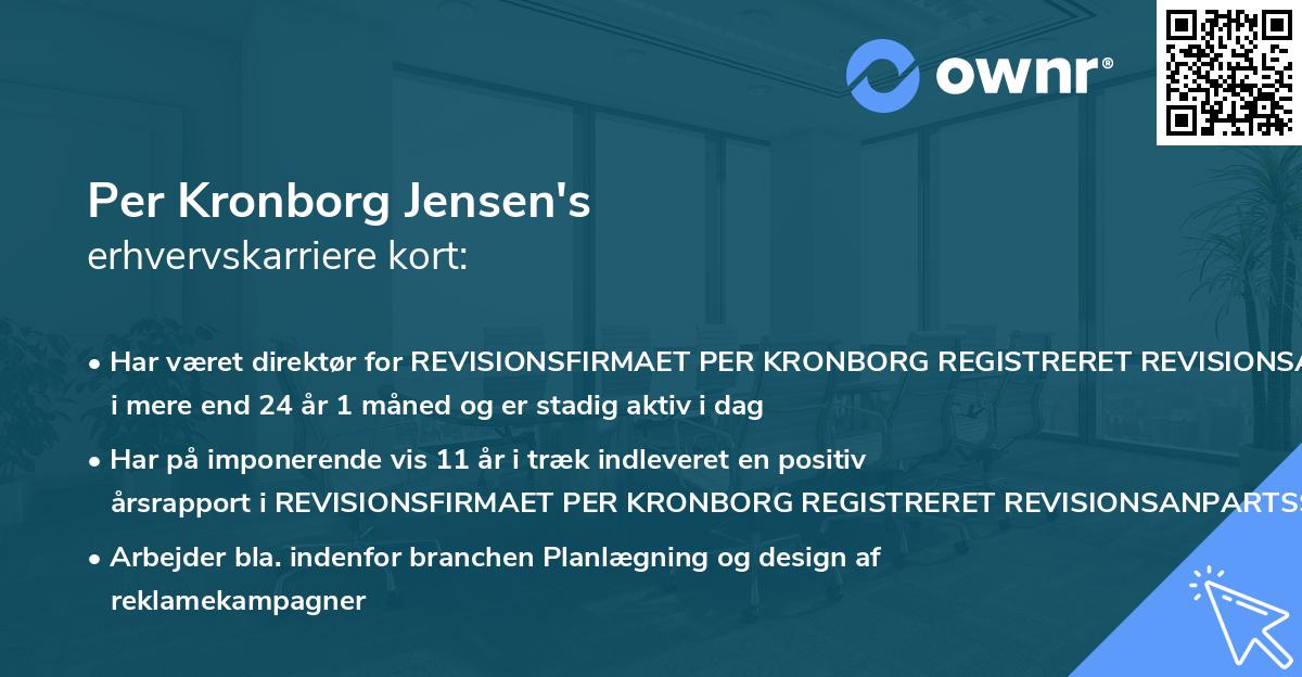 Per Kronborg Jensen's erhvervskarriere kort