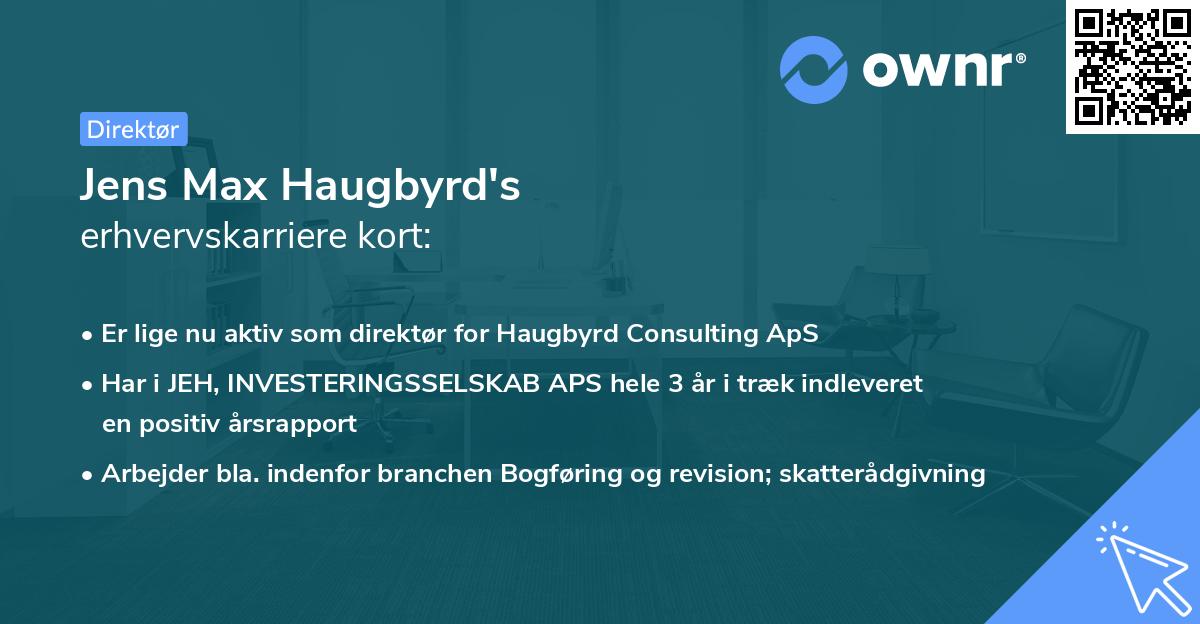 Jens Max Haugbyrd's erhvervskarriere kort