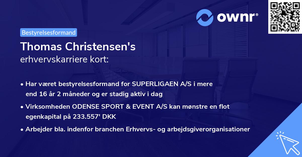 Thomas Christensen's erhvervskarriere kort