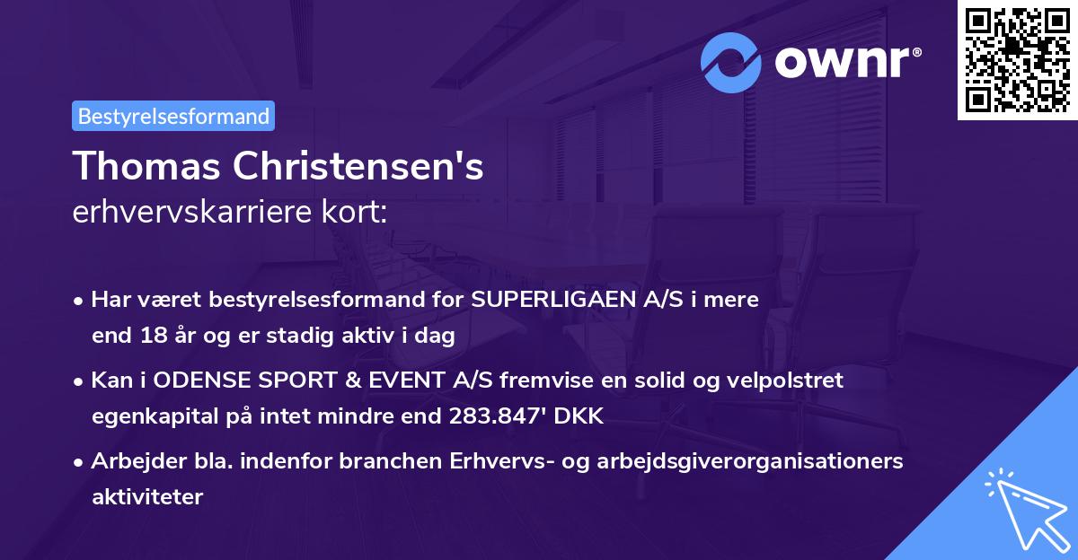 Thomas Christensen's erhvervskarriere kort