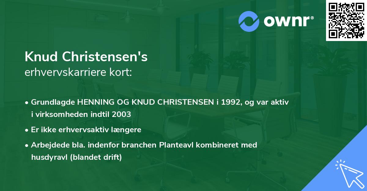 Knud Christensen's erhvervskarriere kort