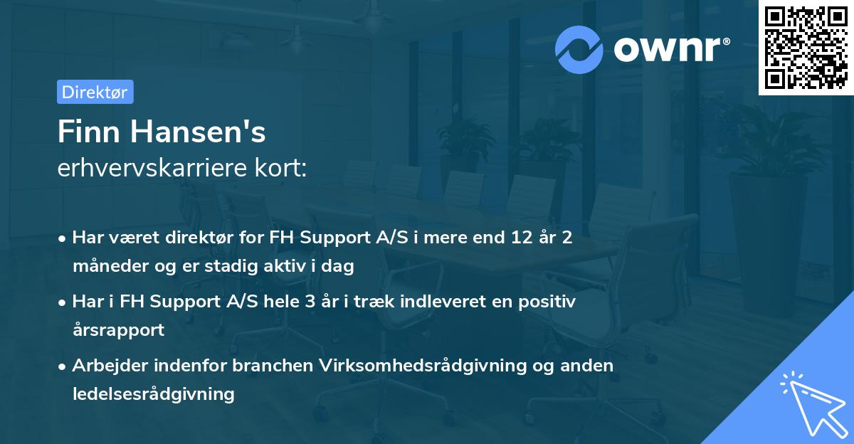 Finn Hansen's erhvervskarriere kort