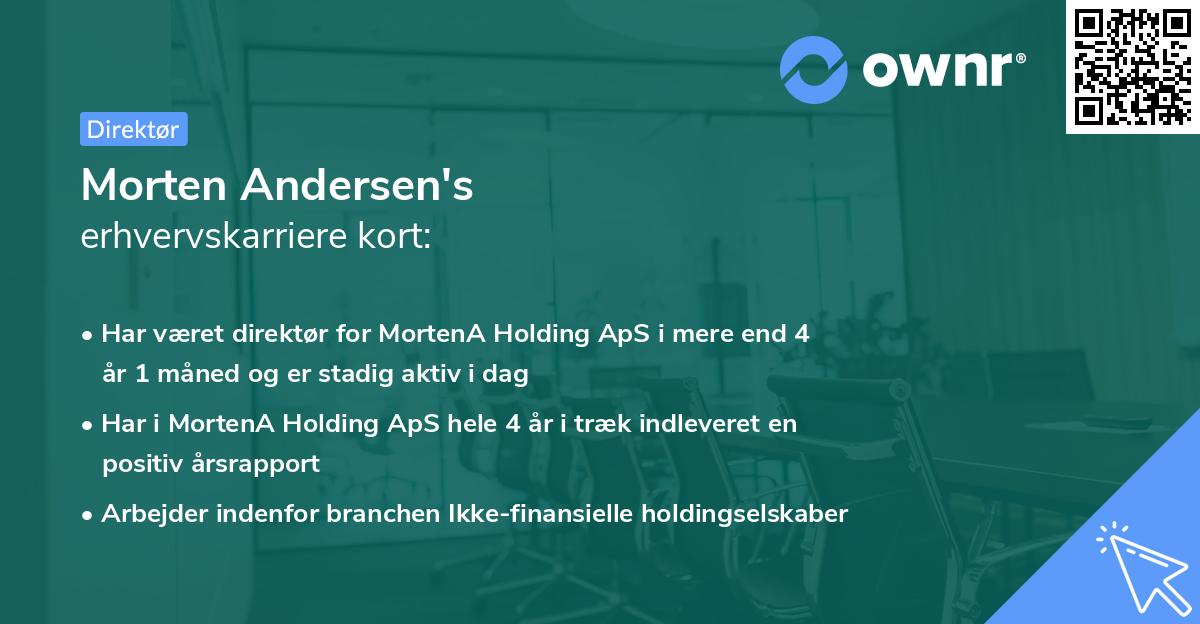 Morten Andersen's erhvervskarriere kort