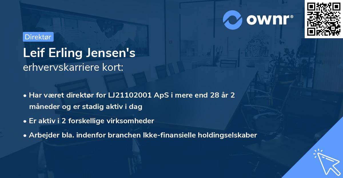 Leif Erling Jensen's erhvervskarriere kort