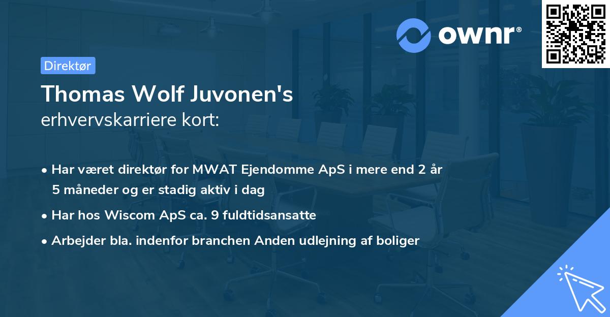 Thomas Wolf Juvonen's erhvervskarriere kort