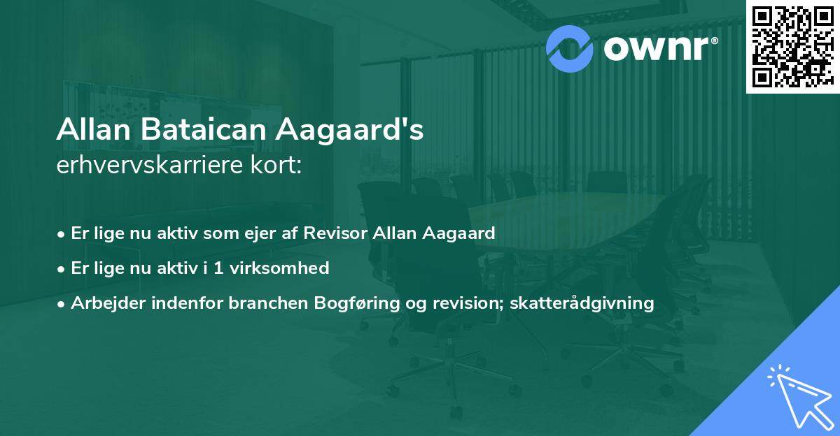 Allan Bataican Aagaard's erhvervskarriere kort