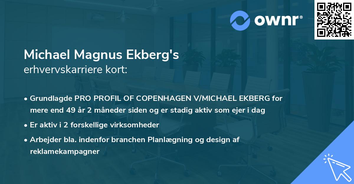 Michael Magnus Ekberg's erhvervskarriere kort