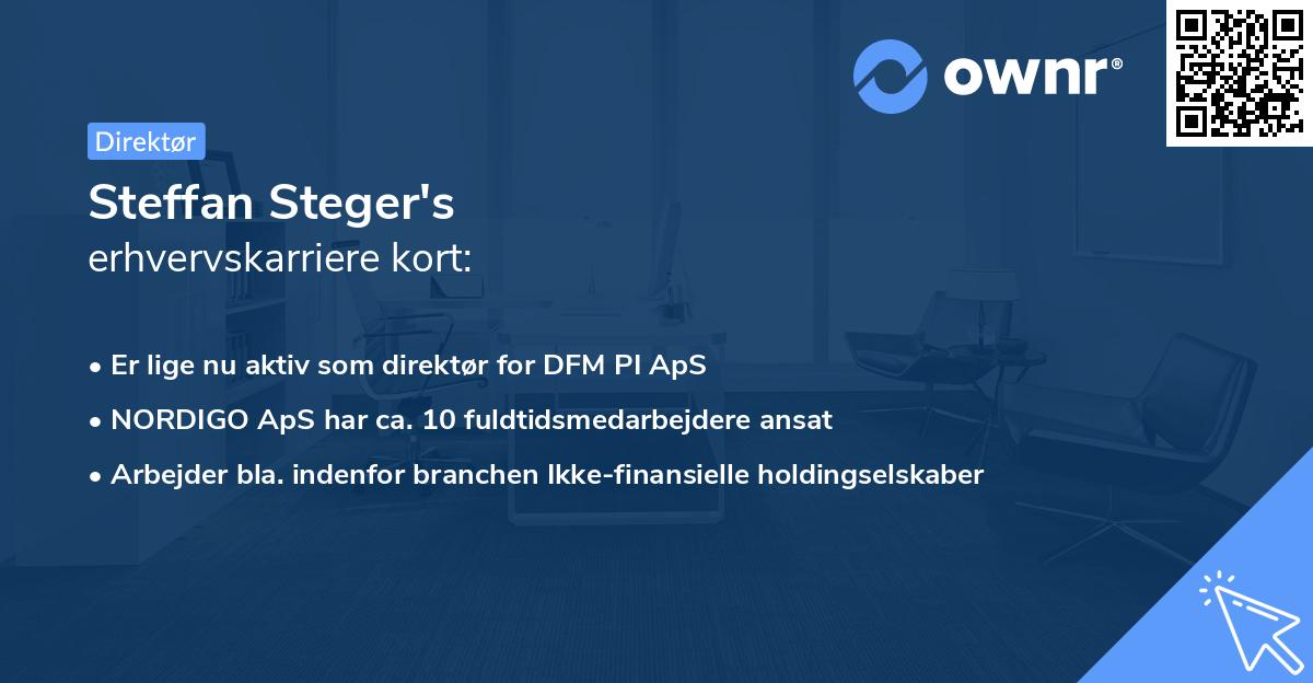 Steffan Steger's erhvervskarriere kort