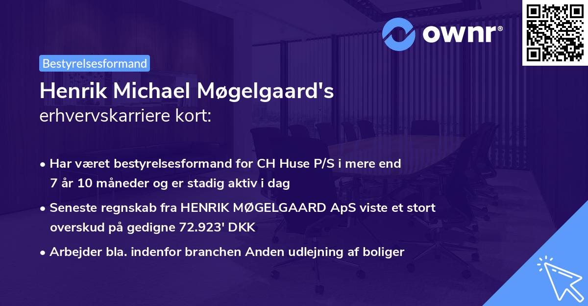 Henrik Michael Møgelgaard's erhvervskarriere kort