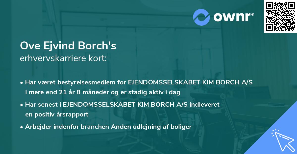 Ove Ejvind Borch's erhvervskarriere kort
