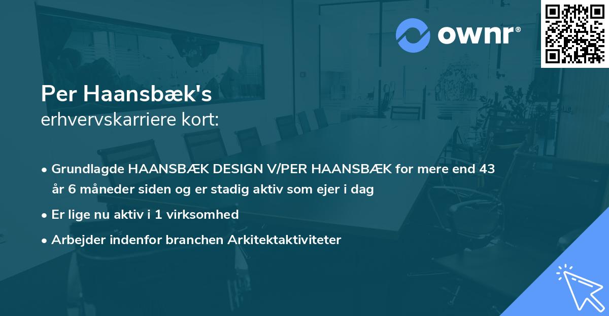 Per Haansbæk's erhvervskarriere kort