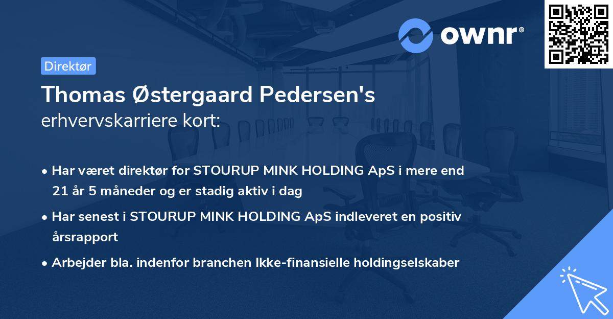 Thomas Østergaard Pedersen's erhvervskarriere kort