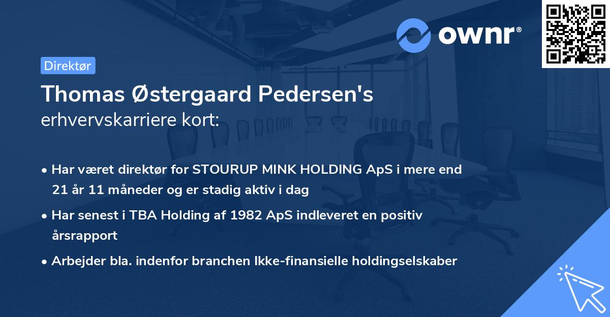 Thomas Østergaard Pedersen's erhvervskarriere kort