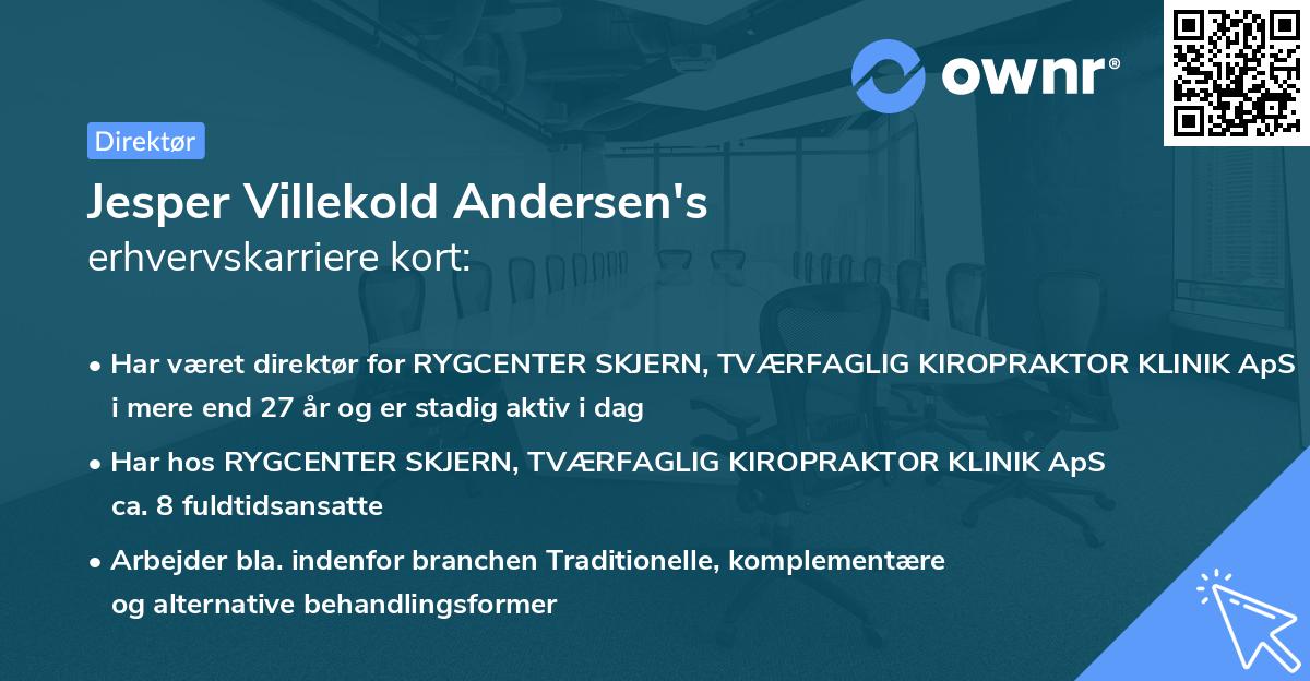 Jesper Villekold Andersen's erhvervskarriere kort