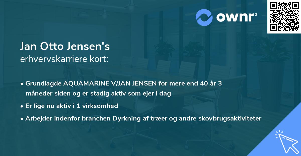 Jan Otto Jensen's erhvervskarriere kort