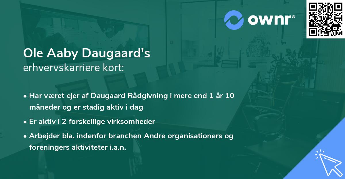 Ole Aaby Daugaard's erhvervskarriere kort