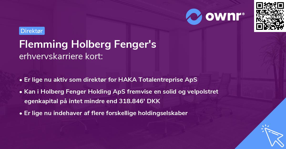 Flemming Holberg Fenger's erhvervskarriere kort