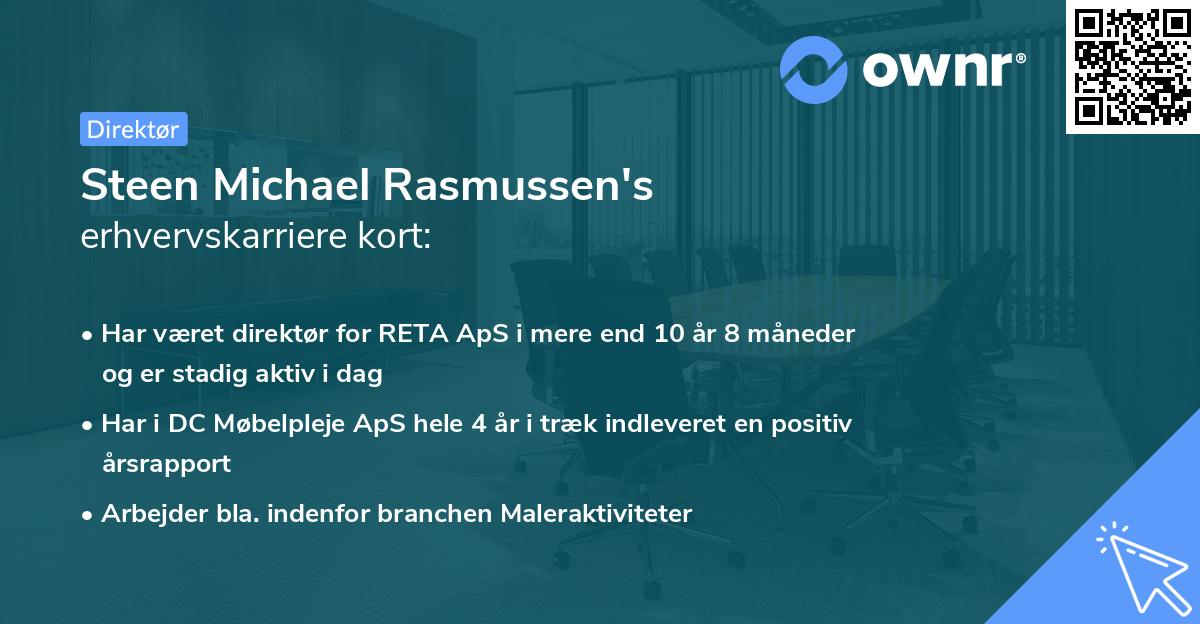 Steen Michael Rasmussen's erhvervskarriere kort