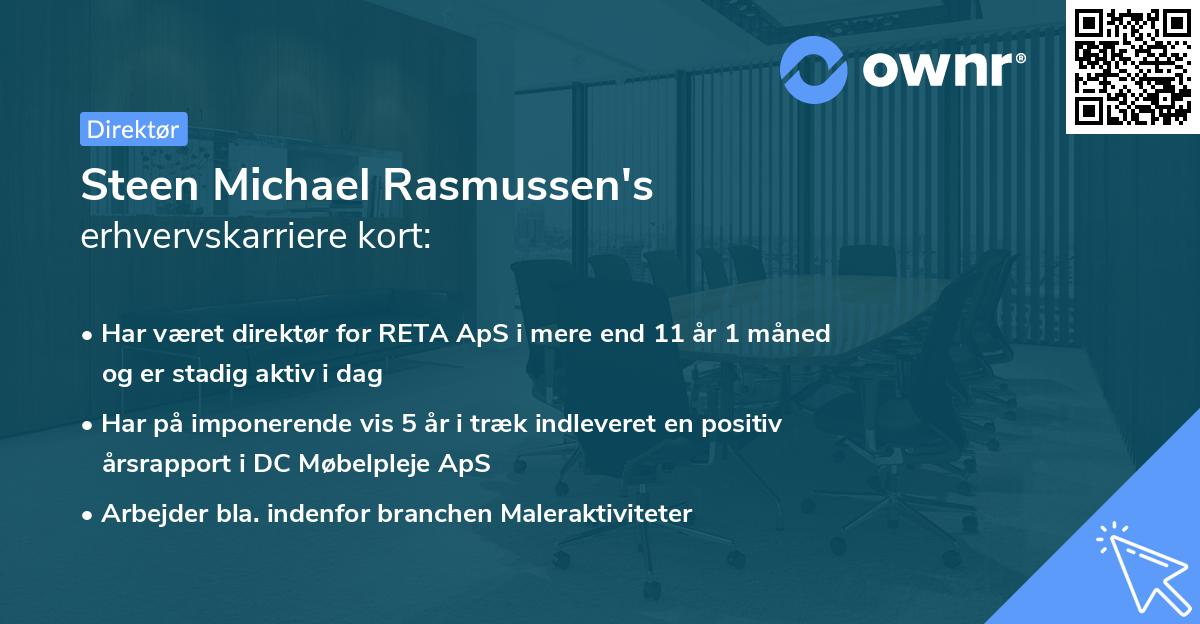 Steen Michael Rasmussen's erhvervskarriere kort