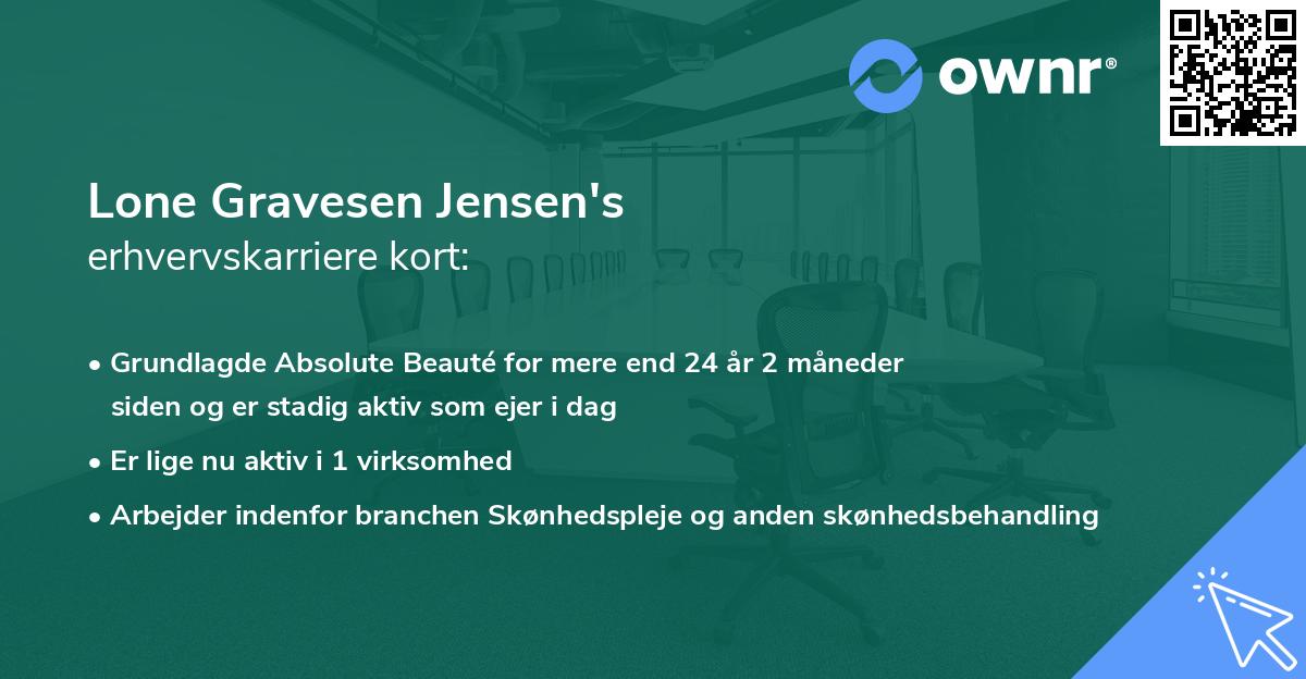 Lone Gravesen Jensen's erhvervskarriere kort