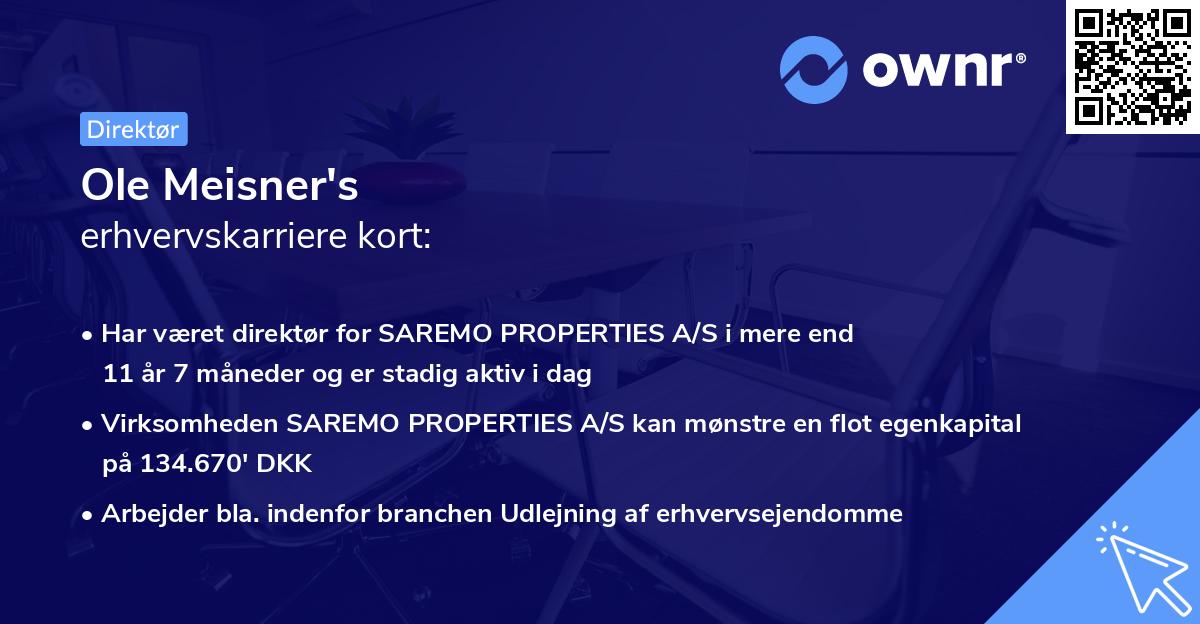 Ole Meisner's erhvervskarriere kort