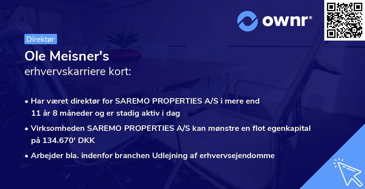 Ole Meisner's erhvervskarriere kort