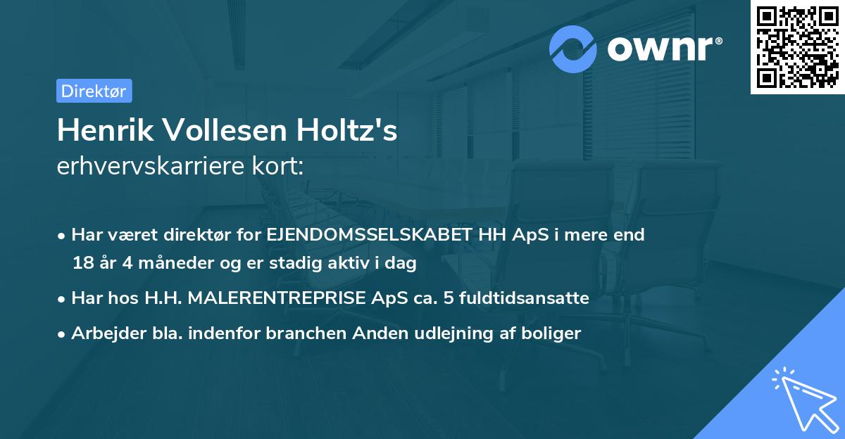 Henrik Vollesen Holtz's erhvervskarriere kort