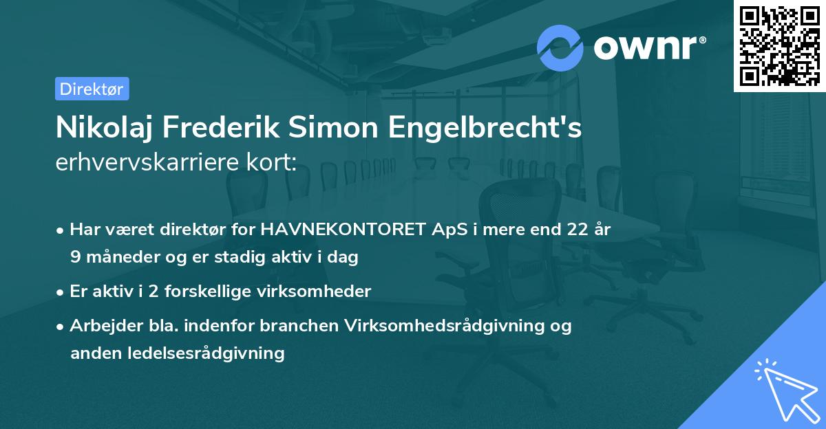 Nikolaj Frederik Simon Engelbrecht's erhvervskarriere kort
