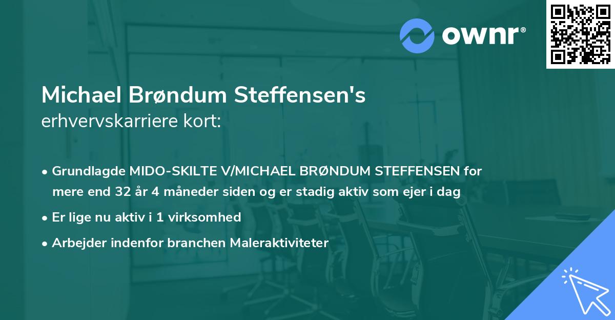 Michael Brøndum Steffensen's erhvervskarriere kort