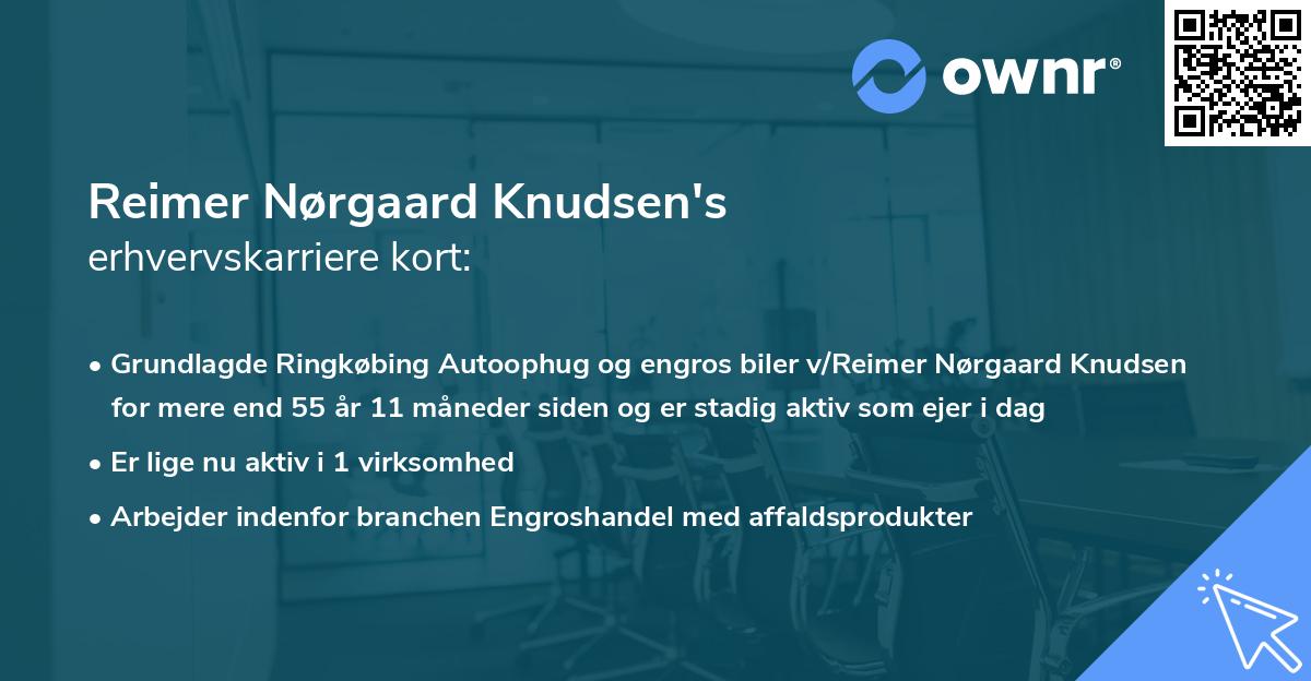 Reimer Nørgaard Knudsen's erhvervskarriere kort