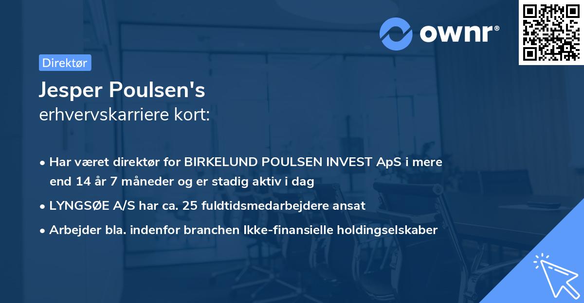 Jesper Poulsen's erhvervskarriere kort