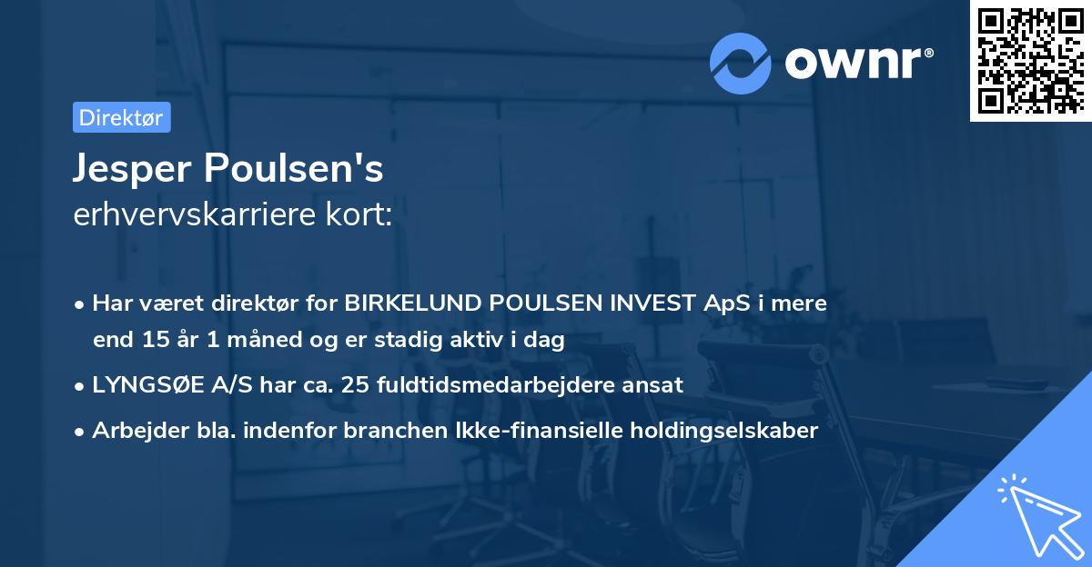 Jesper Poulsen's erhvervskarriere kort