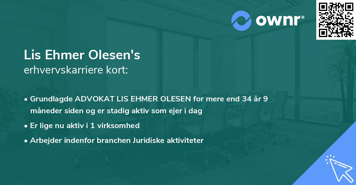 Lis Ehmer Olesen's erhvervskarriere kort